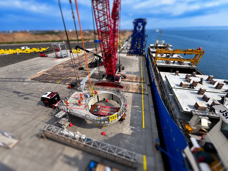 Component handling and vessel in port
